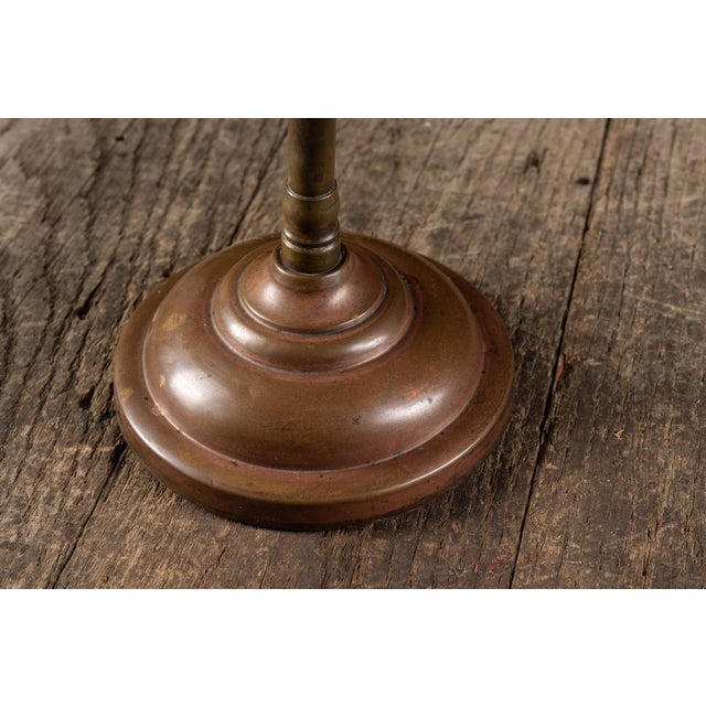 Bottle Green Antique Brass Faries Table Lamp With Verdelite Glass Shade For Sale - Image 8 of 8