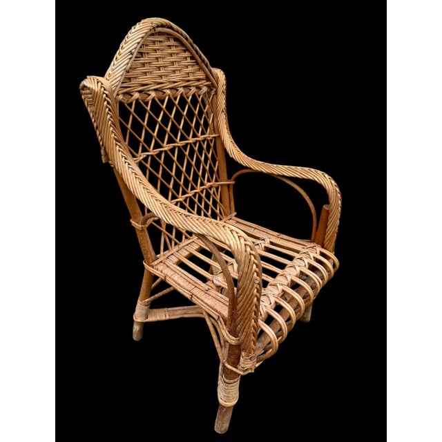 Children's Rattan Armchair, 1950s For Sale - Image 6 of 13