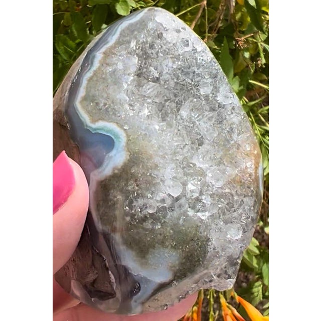 Contemporary Prasiolite-Green Amethyst Geode For Sale - Image 3 of 3