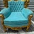 Textile Rococo Style Velvet Chair With Gold Leaf Frame Details For Sale - Image 7 of 8