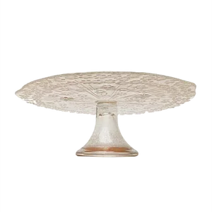Vintage Scandinavian Glass Cake Plate Stand