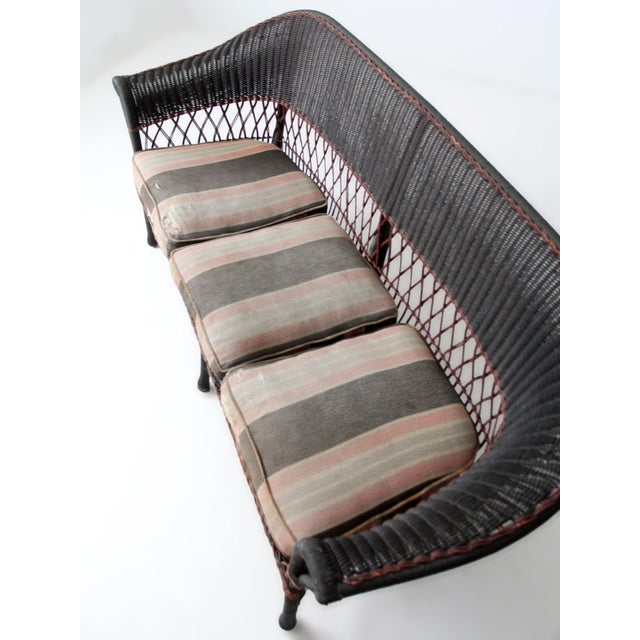 Wood Early 20th Century American Wicker Sofa and Chair Set For Sale - Image 7 of 18