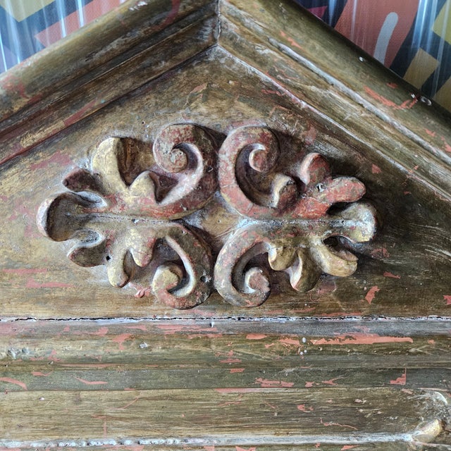 Gold 19th Century Spanish Colonial Retablo of the Virgin For Sale - Image 8 of 11