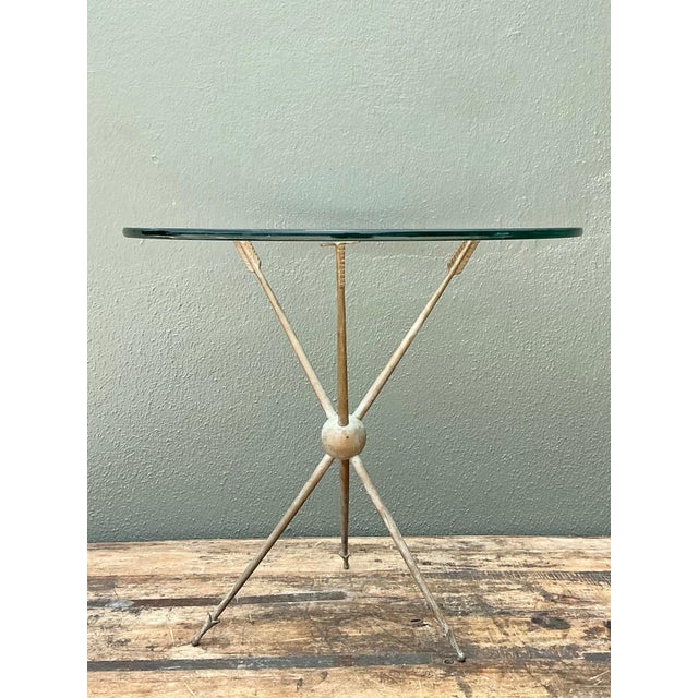 Metal Vintage Arrow Motif Tripod Table For Sale - Image 7 of 18