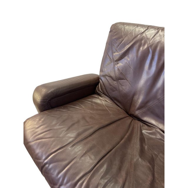 Brown Mid-Century Brown Leather Sofa on Cantilever Legs by Marcel Breuer, 1970s For Sale - Image 8 of 13