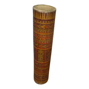 19th or 20th Century Philippines Polychrome Bamboo Tobacco Holder