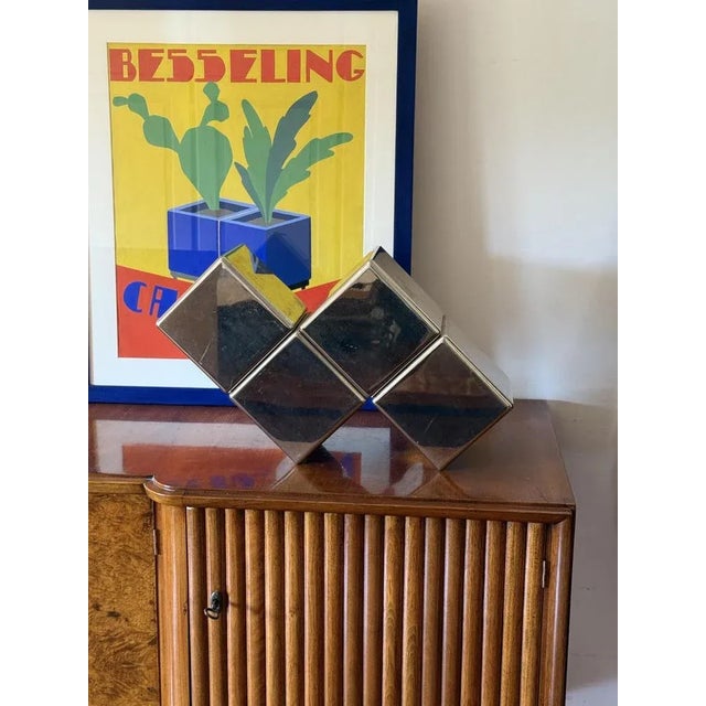 Postmodern Steel Tetris Sculpture, Italy, 1980s For Sale - Image 10 of 13