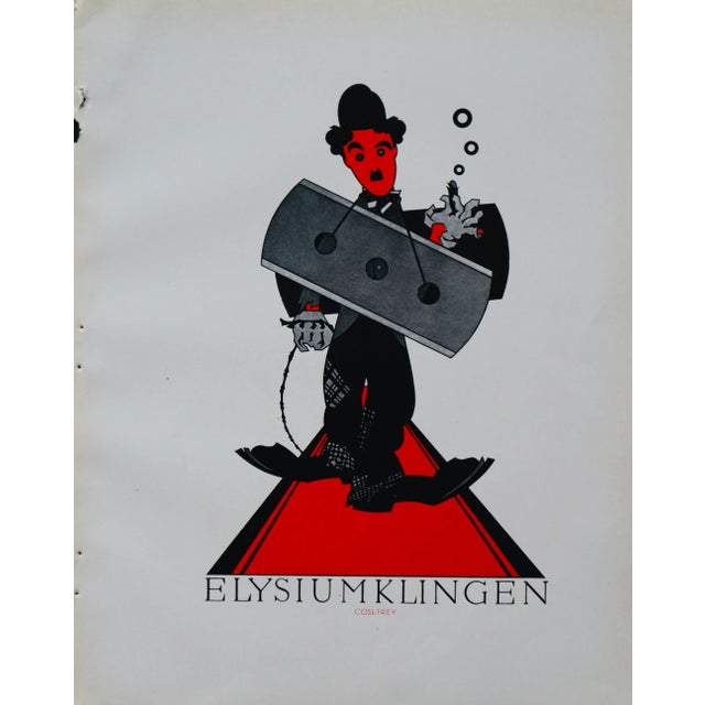 Art Deco 1923 Original German Poster, Elysium Klinger (Charlie Chaplin) For Sale - Image 3 of 3
