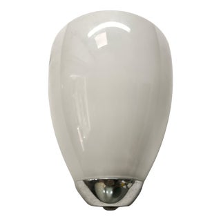 Chrome Wall Light with Opal Glass, 1990s For Sale
