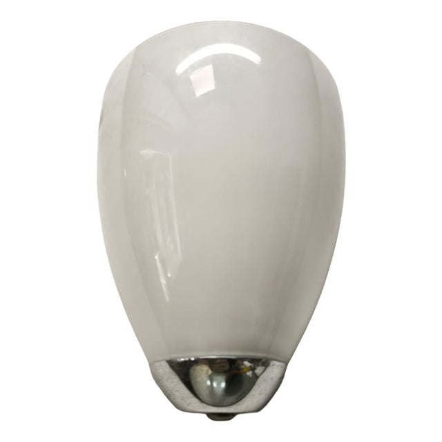 Chrome Wall Light with Opal Glass, 1990s For Sale