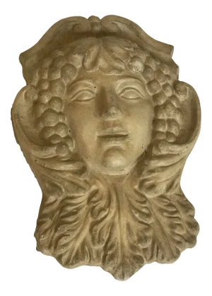 Sculptural Hand Cast Plaster Wall Hanging of Maiden Woman