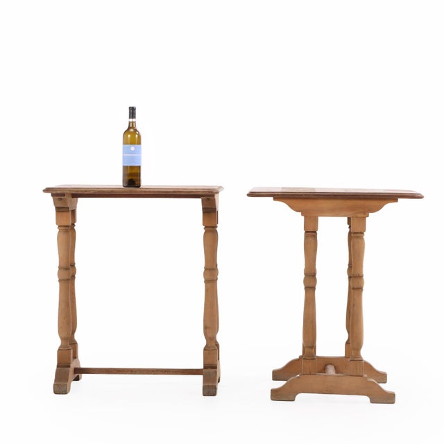 French Country A Pair of French Oak Side Tables, C. 1900. For Sale - Image 3 of 4