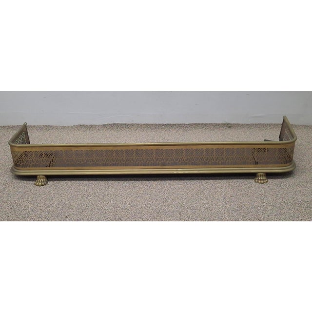 Early 19th Century George III English Pierced Brass Fireplace Fender With Steel Base & Paw Feet For Sale - Image 13 of 14