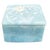 Victorian Blue Square Floral Soapstone Trinket Box With Lid - Signed Robert Nemith For Sale - Image 3 of 4