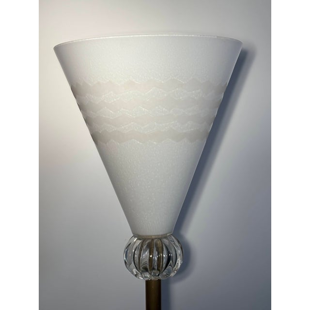 Gold Blown Opaline Murano Glass Floor Lamp from Barovier & Toso, Italy, 1980 For Sale - Image 8 of 13