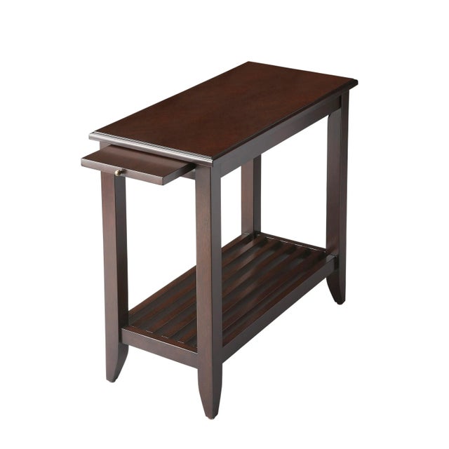 Spritely Home Accent Furniture Irvine Merlot Side Table, Dark Brown For Sale - Image 4 of 4