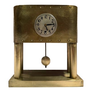 Antique German Arts & Crafts Portico Clock For Sale