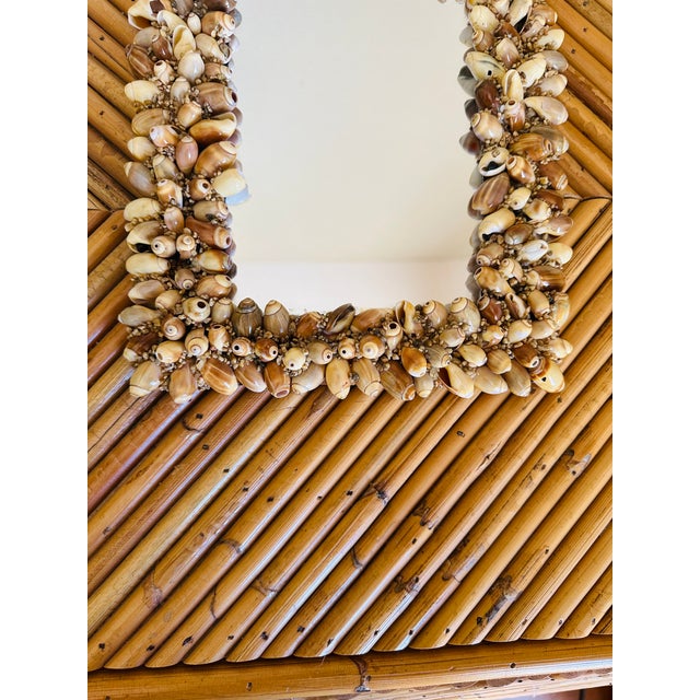 Vintage French Mid Century Seashell Wall Mirror For Sale - Image 9 of 12
