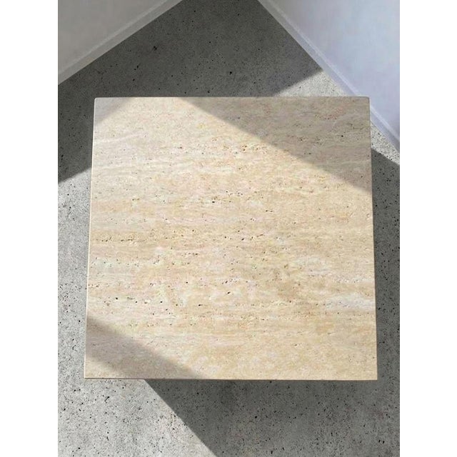 Travertine Coffee Table – Square Stone Living Room Table For Sale - Image 6 of 6