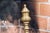 Pair of 19th Century Brass Finial Top Andirons, multi turned, with double spurred arched legs on ball feet Condition Wear...