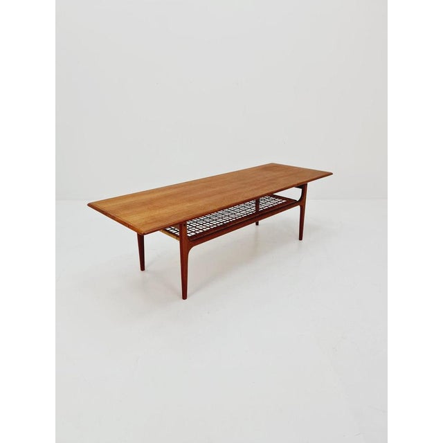 Mid-Century Danish Teak and Rattan Coffee Table by Trioh Möbler, 1960s For Sale - Image 9 of 11