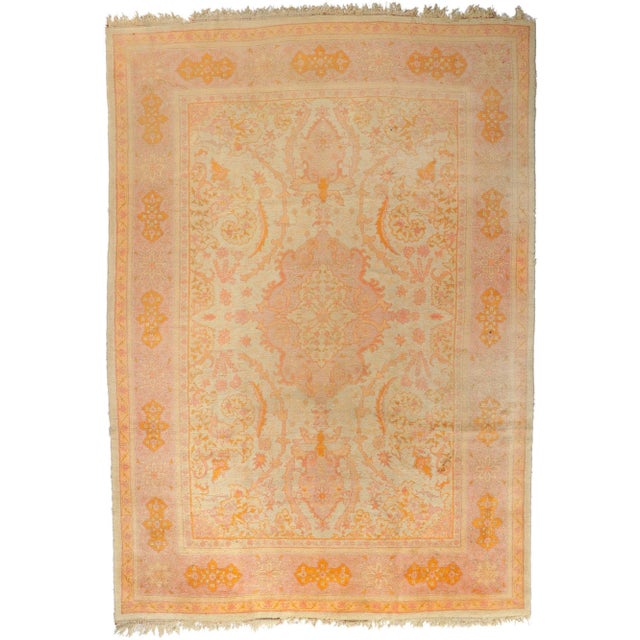 Late 19th Century Antique Turkish Oushak Rug, 10'02 X 14'07 For Sale - Image 9 of 9