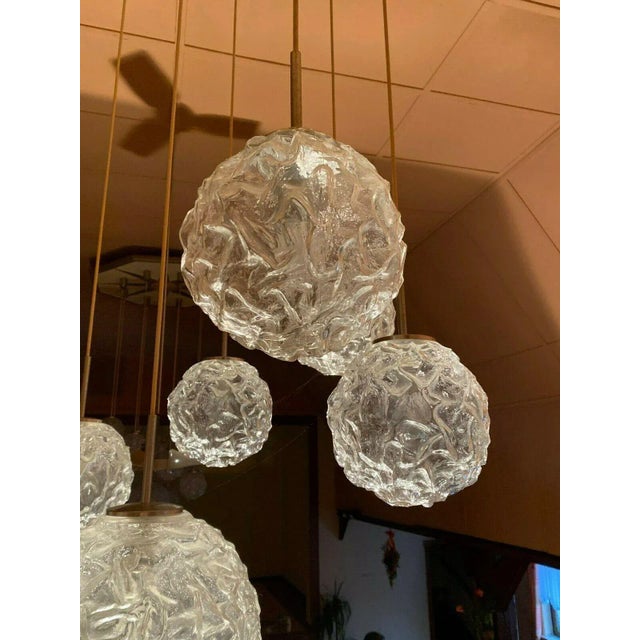 Large Mid-Century Cascading Pendant Lamp from Hillebrand, 1960s For Sale - Image 4 of 13