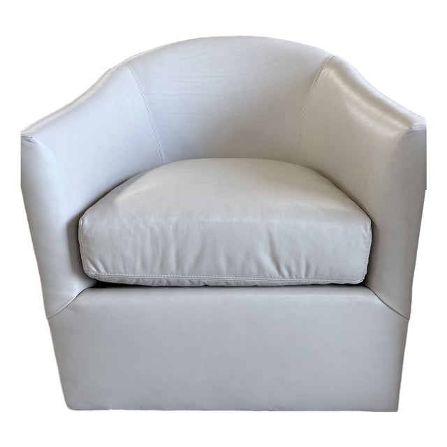 Lee Leather Swivel Chair For Sale
