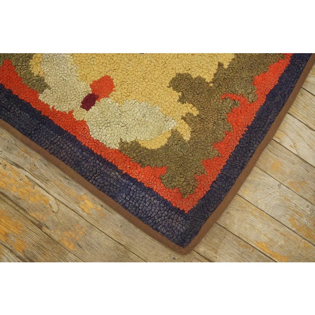 Outstanding Multi Color With Lovely Floral Design Antique American Hooked Rug For Sale In New York - Image 6 of 11