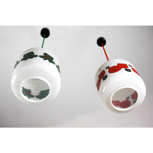 Glass Frogs and Cats Childrens Pendant Lamps, 1980s, Set of 2 For Sale - Image 4 of 16
