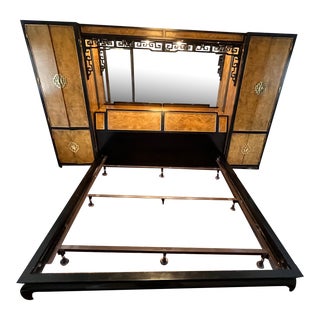 1970s Chin Hua by Raymond Sobota With Century Furniture King Platform With Storage Headboard For Sale