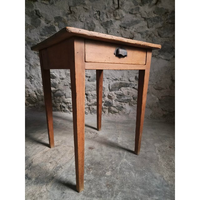 French Pine Side Table with Drawer, 19th Century For Sale - Image 15 of 18