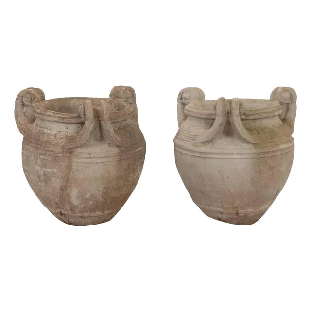 English Pair of 19th Century Stone Planters For Sale