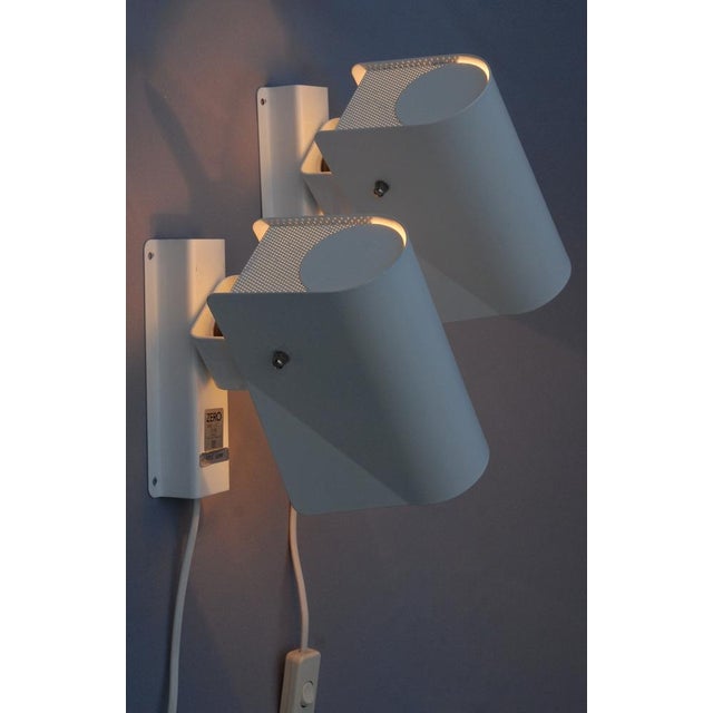 White Wall Lamps by Börge Lindau & Bo Lindekrantz for Zero Light Co, 1980s, Set of 2 For Sale - Image 8 of 14