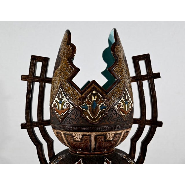 Ceramic Cloisonné Ceramic Vases, 1890s, Set of 2 For Sale - Image 7 of 18