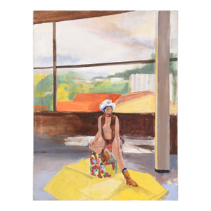 Cowgirl in the Studio - Figurative Study in Oil on Canvas by Patricia Gren Hayes