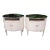 Pair of Century Furniture Company Pirouette Bedside Tables With Silver Trim For Sale