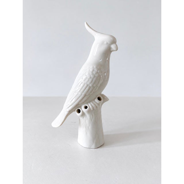 Traditional Single Blanc De Chine Cockatoo Bud Vase For Sale - Image 3 of 11