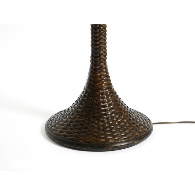 Pop Art Tulip Floor Lamp with Dark Brown Wicker Frame and Acrylic Glass Shade, 1970s For Sale - Image 15 of 18