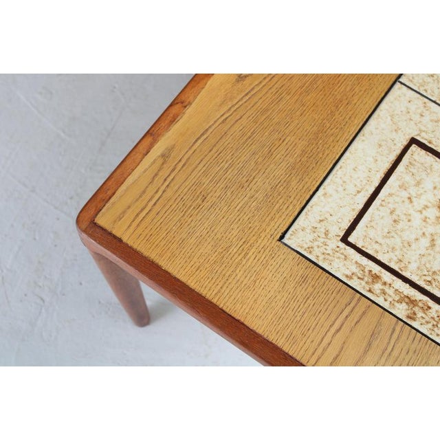 Wood Mid-Century Danish Rectangular Teak Coffee Table with a Tile Inlays by HW Klein for Bramin, 1960s For Sale - Image 7 of 9