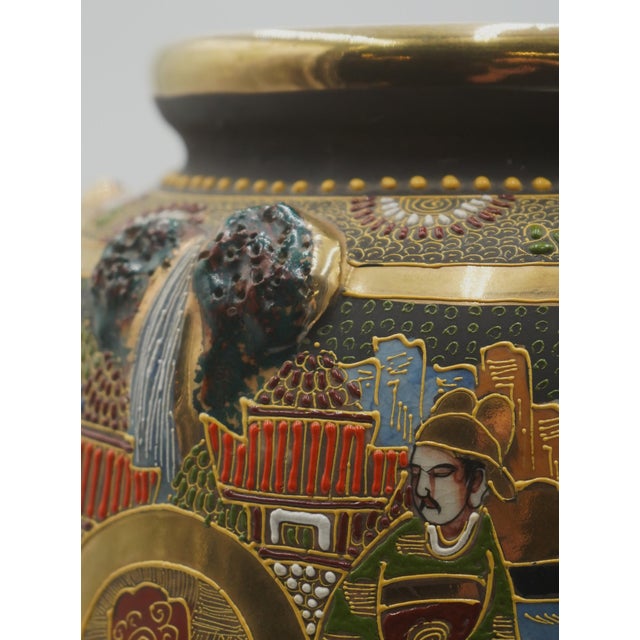 Japanese Satsuma Japanese Vintage Ceramic Vase For Sale - Image 3 of 10
