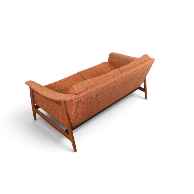 Mid 20th Century Folke Ohlsson Walnut Framed Mid Century Loveseat For Sale - Image 10 of 11