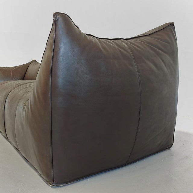 Animal Skin Le Bambole 3-Seater Sofa in Dark Brown Leather by Mario Bellini for B&B Italia, 1970s For Sale - Image 7 of 18