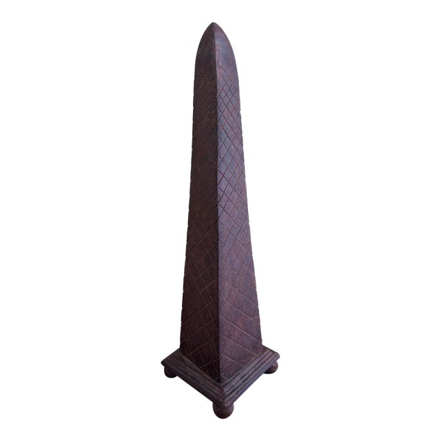 Vintage Neoclassical Metal Garden Obelisk For Sale