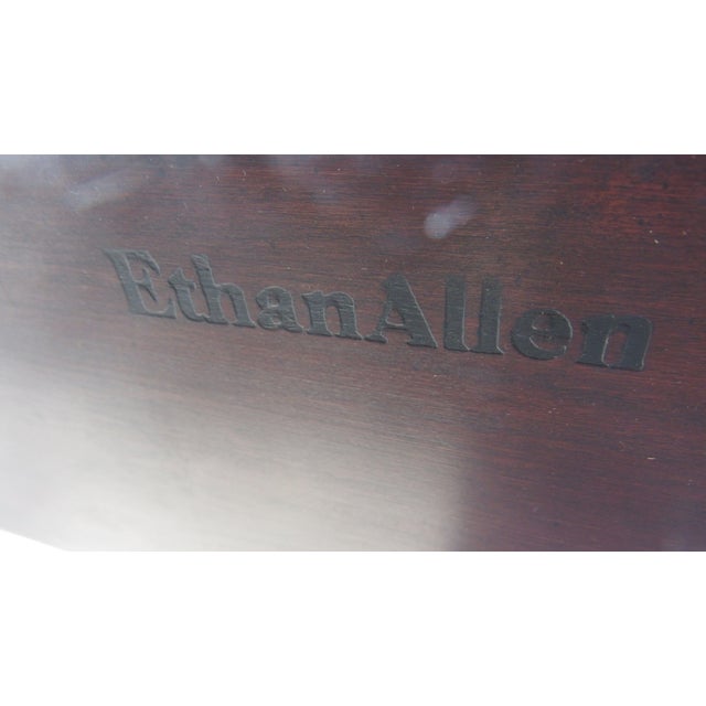 1980s Ethan Allen Queen Size Poster Bed Carved Cherry Designer Rice For Sale - Image 11 of 11