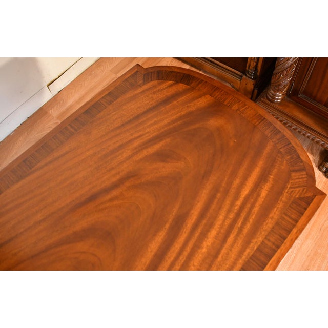 1910s Pair of Antique English Regency Mahogany Banded Walnut Side Tables End Tables For Sale - Image 10 of 18