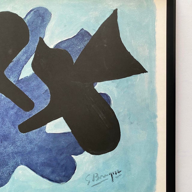 Georges Braque Vintage 1970 Mid Century Modernist Framed French Fine Art Lithograph Print " Astre Et l'Oiseau II " 1958 For Sale - Image 12 of 17