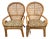 PAir of 1970s Rattan Lounge Chairs With Zebra Upholster For Sale