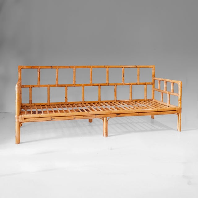 Brown Italian Riviera Modern Bamboo and Rattan Sofa in the style of Vivai del Sud Style, 1970s For Sale - Image 8 of 18