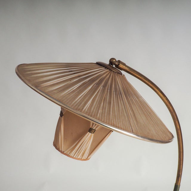Vintage Floor Lamp with Pleated Shade, 1950s For Sale - Image 10 of 17